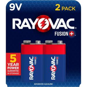 imageRayovac Fusion 9V Batteries Premium Alkaline 9V Battery 2 Count2 Count Pack of 1