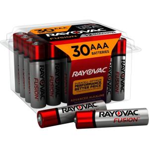 imageRayovac Fusion AAA Batteries Premium Alkaline Triple A Batteries 30 Battery Count Red Silver