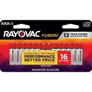 imageRayovac Fusion AAA Batteries Premium Alkaline Triple A Batteries 8 Count16 Count