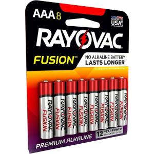 imageRayovac Fusion AAA Batteries Premium Alkaline Triple A Batteries 8 Count8 Count