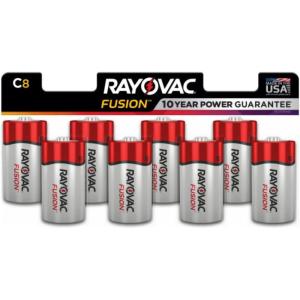 imageRayovac Fusion C Batteries Premium Alkaline C Cell Batteries 8 Battery Count