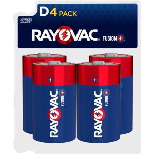 imageRayovac Fusion D Batteries Premium Alkaline D Cell Batteries 4 Battery Count4 Count Pack of 1