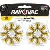 imageRayovac Size 10 Hearing Aid Batteries 16 Pack Size 10 BatteriesYellow Tab